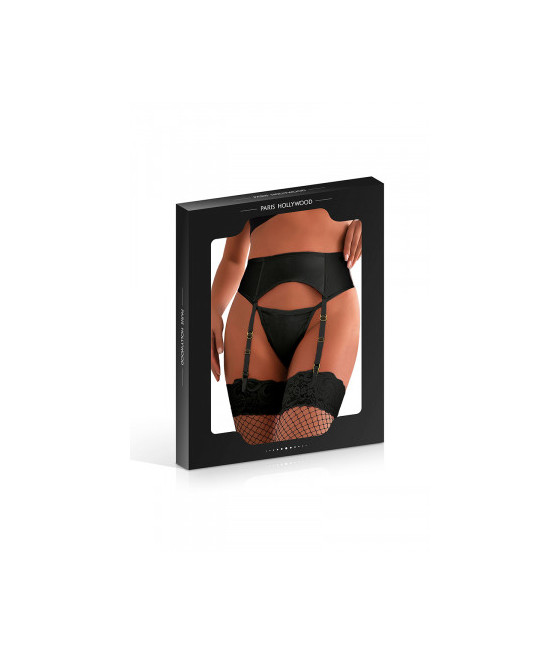 Porte-jarretelles wetlook avec string noir