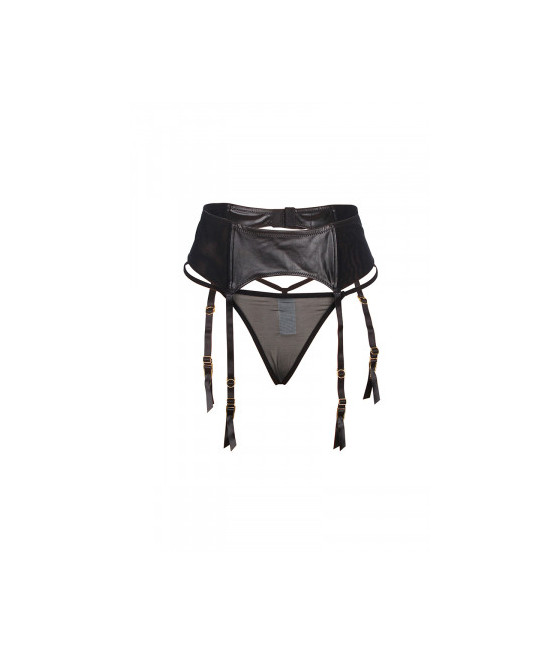 Porte-jarretelles wetlook avec string noir