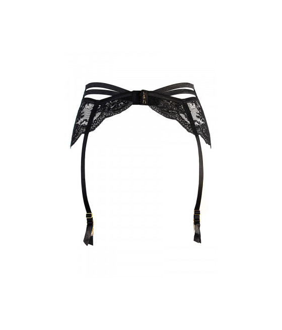 Porte-jarretelles tulle et dentelle noir V-10712 - Axami