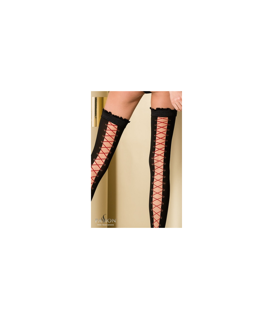 Bas autofixants ST101 Noir et rouge