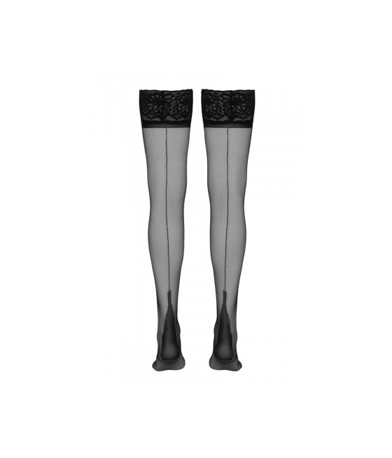 Bas autofixants couture noir 1 - Cotelli Legwear