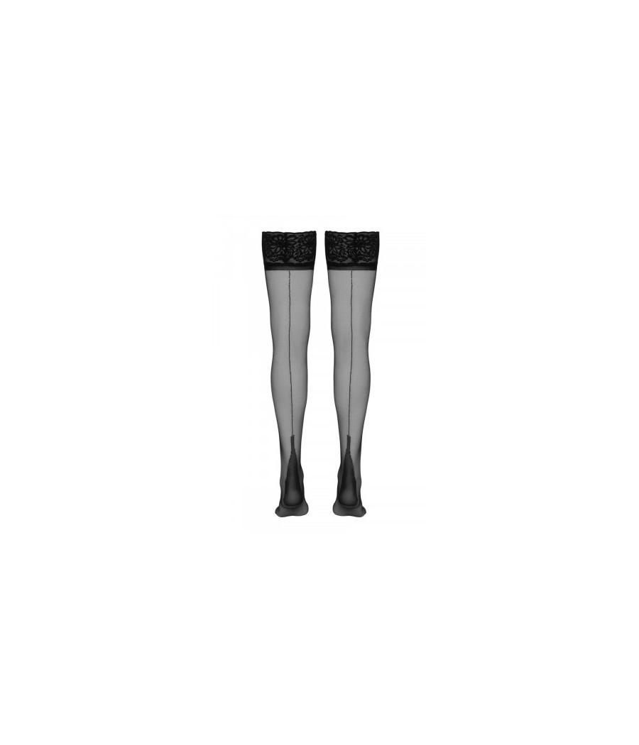 Bas autofixants couture noir 1 - Cotelli Legwear