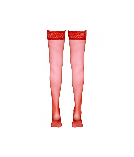 Bas autofixants rouge - Cotelli Legwear