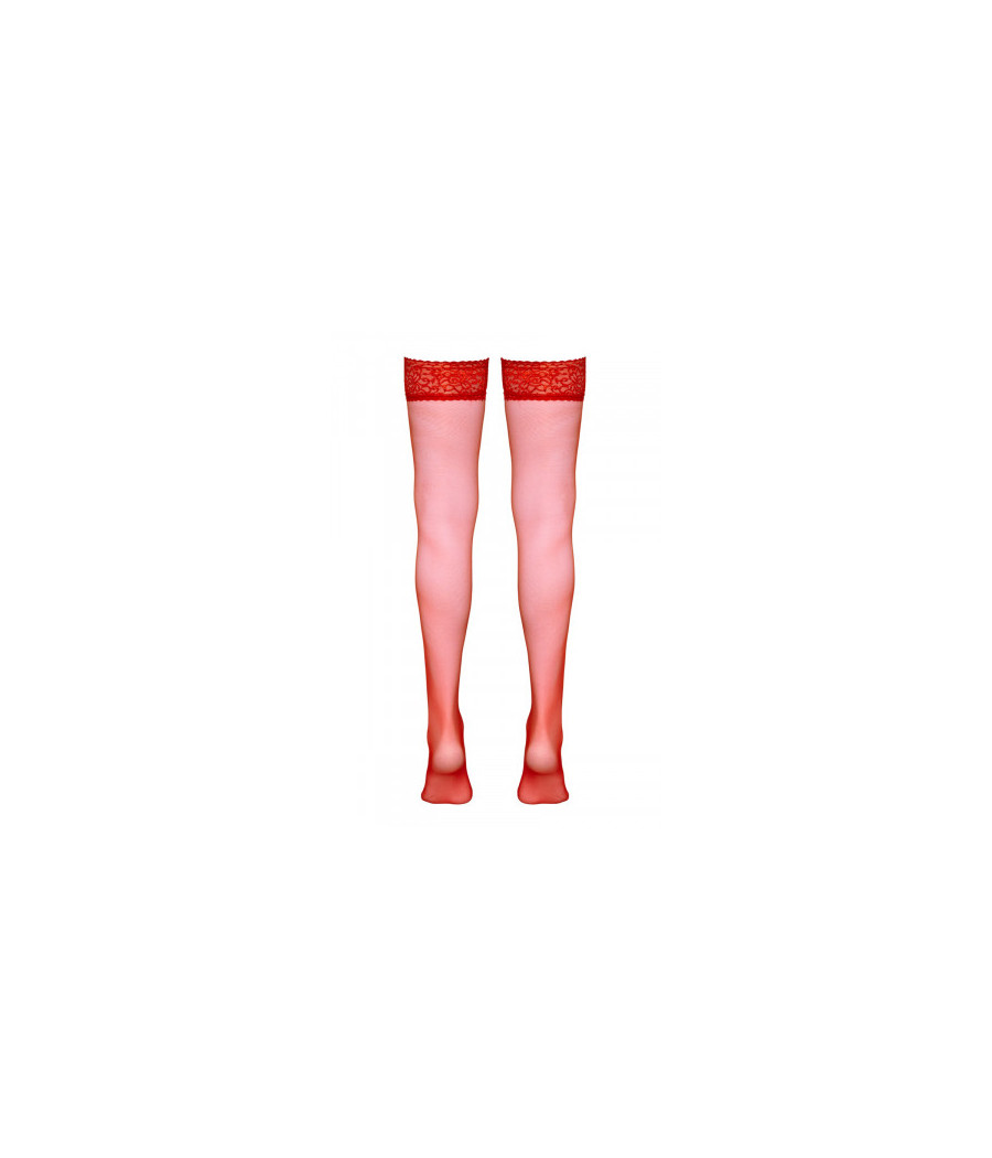 Bas autofixants rouge - Cotelli Legwear