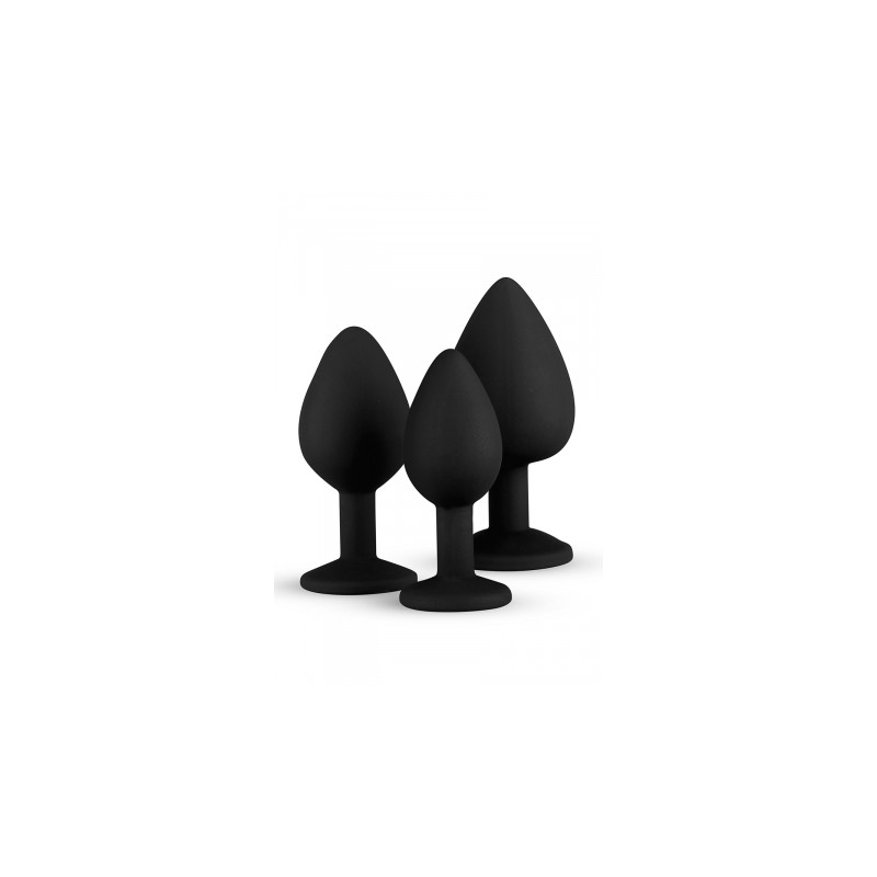 Kit entrainement 3 Butt plugs noir - Easy Toys