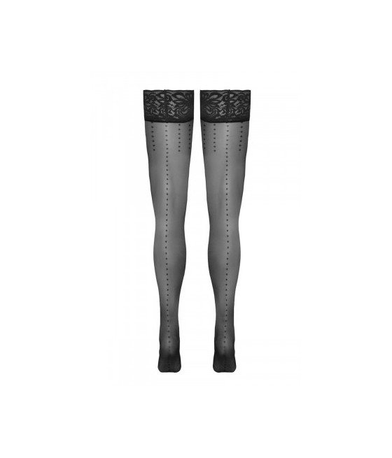 Bas autofixants noir Hold up 2 - Cotelli Legwear