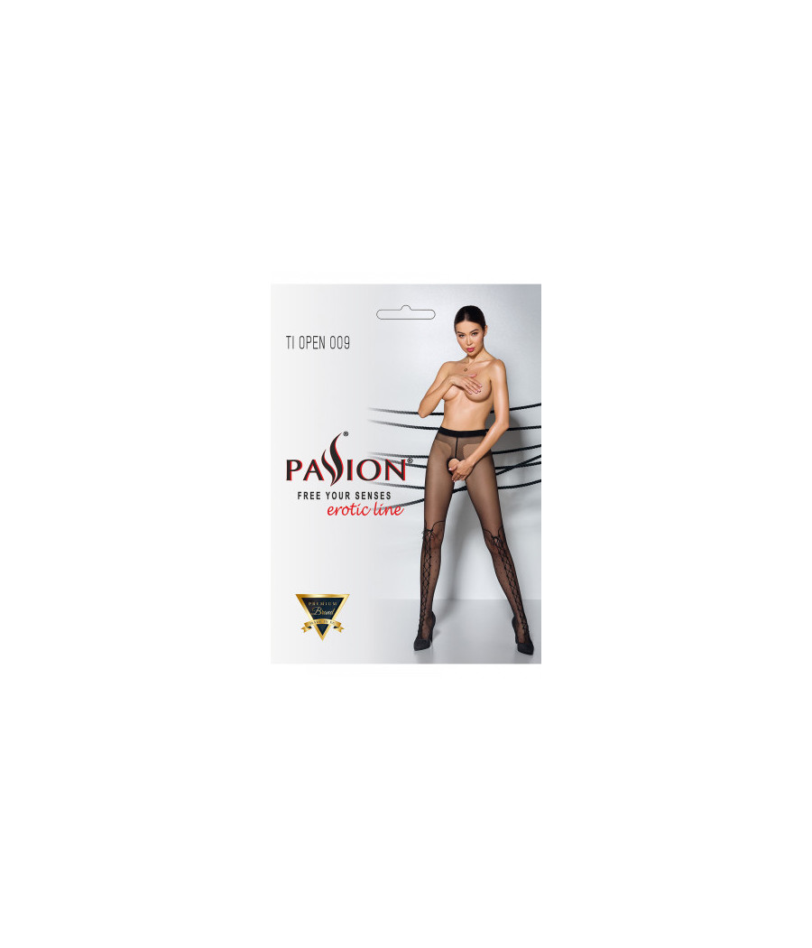 Collants ouverts TI009 20 deniers - noir