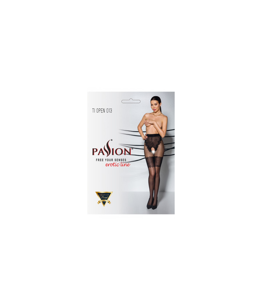 Collants ouverts TI013 20/40 deniers - noir