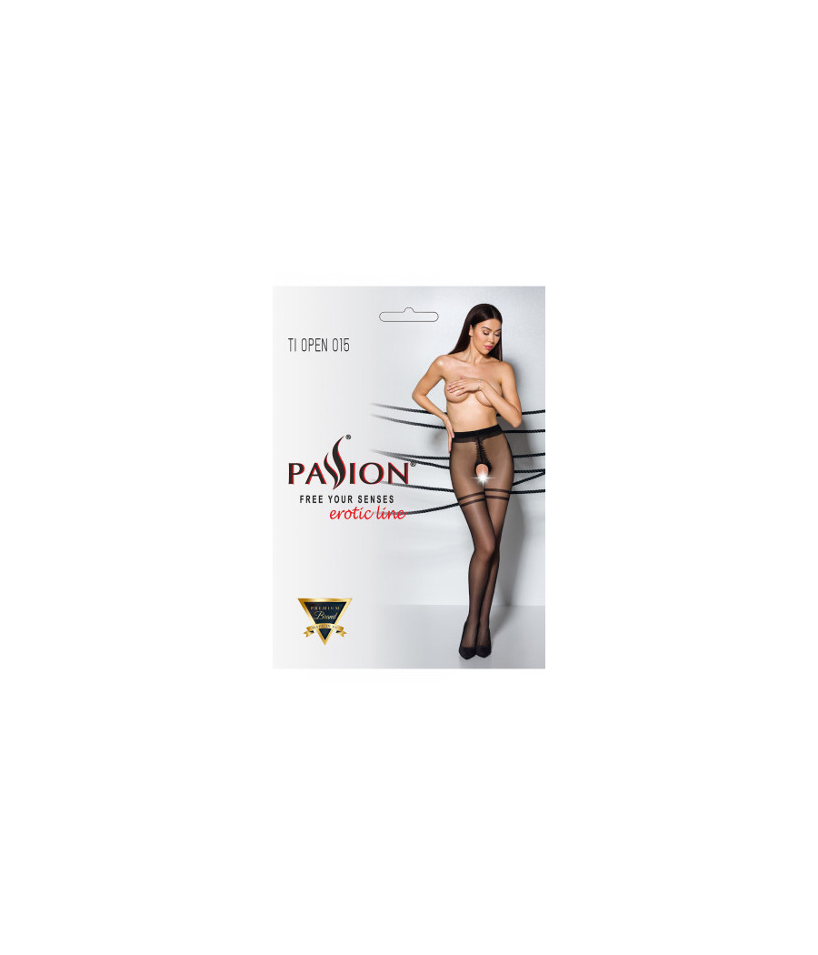 Collants ouverts TI015 20 deniers - noir