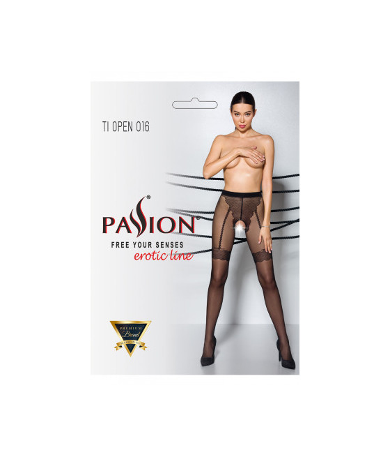 Collants ouverts TI016 20 deniers - noir