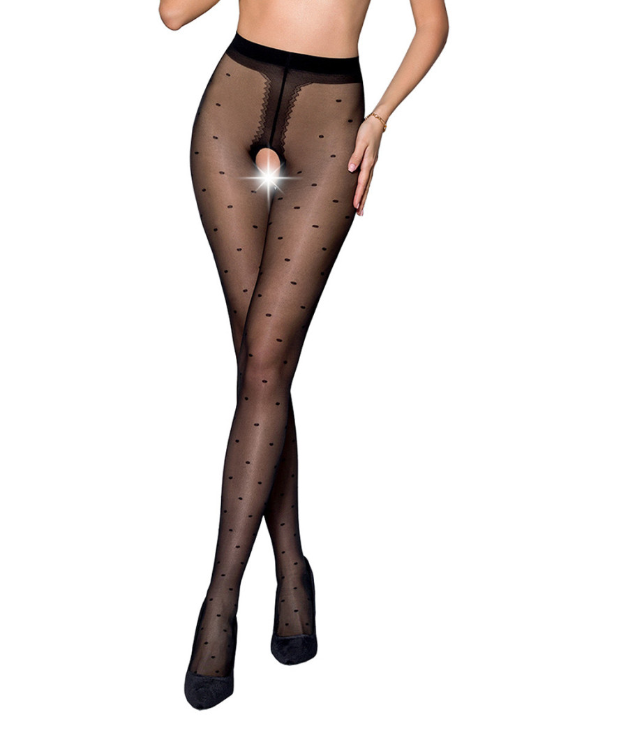 Collants ouverts TI018 20 deniers - noir
