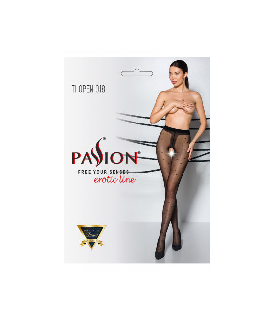 Collants ouverts TI018 20 deniers - noir
