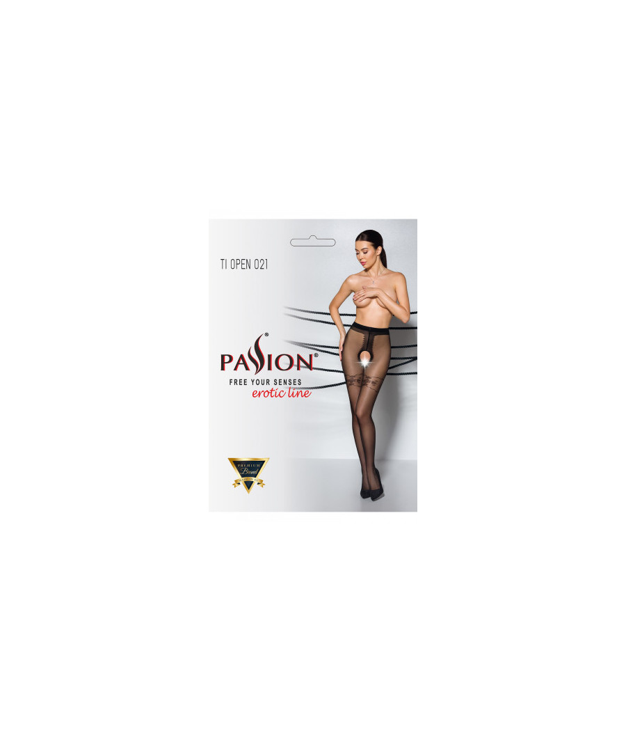 Collants ouverts TI021 20 deniers - noir