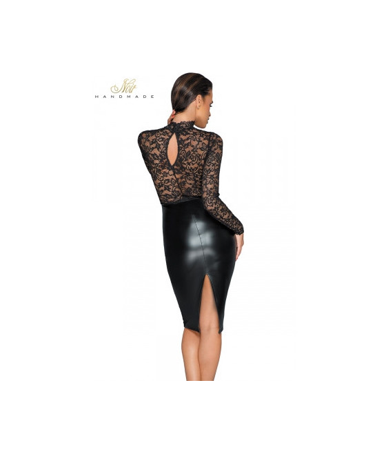 Robe wetlook et dentelle F228