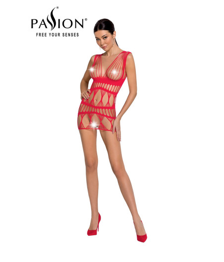 Robe nue résille BS089 - Rouge