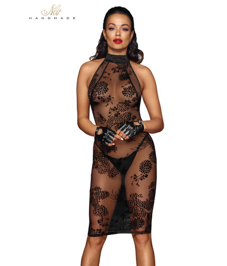 Robe mi-longue transparente en tulle F240