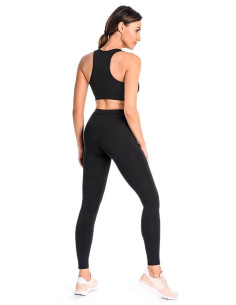 Leggings longues Séduisantes en Coton Noires 2