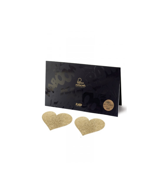 Bijoux de seins Flash Coeur Or