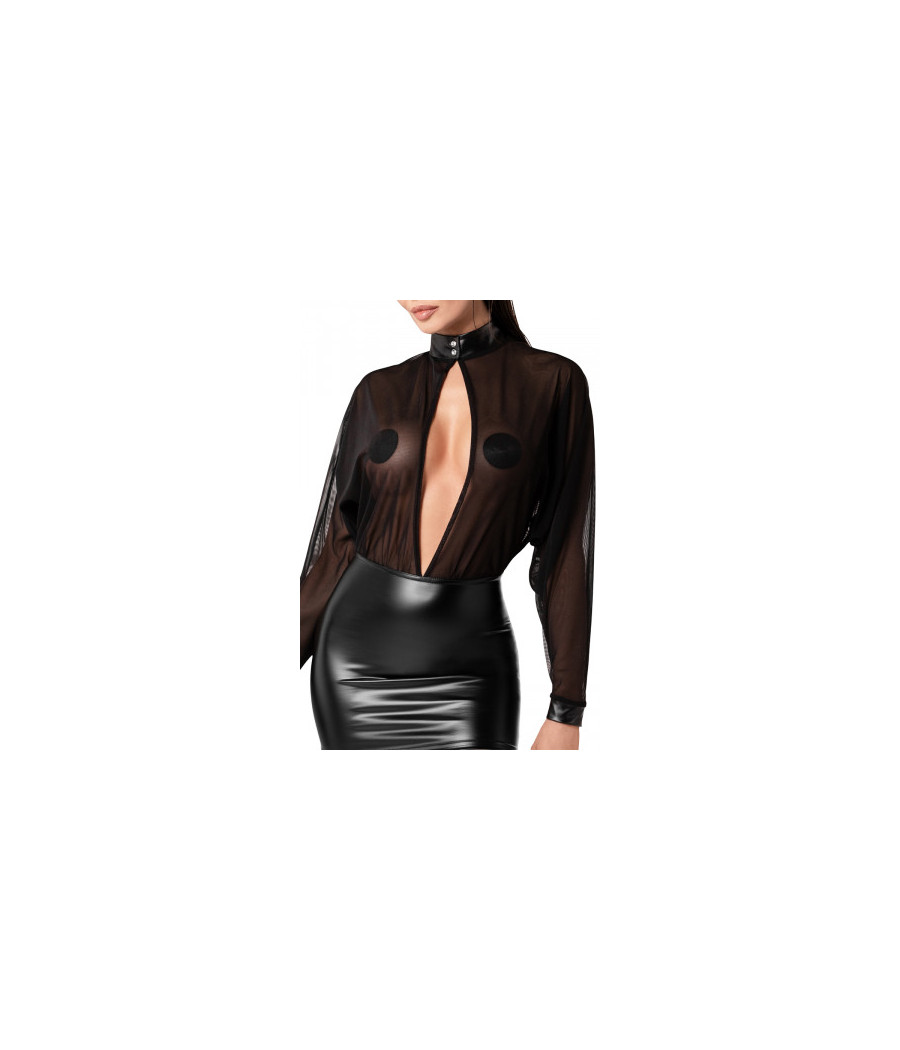 Mini robe Opium F348 wetlook et tulle