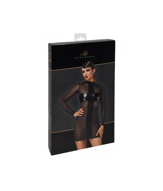 Mini robe tulle et wetlook Crossfire F369 - Noir Handmade