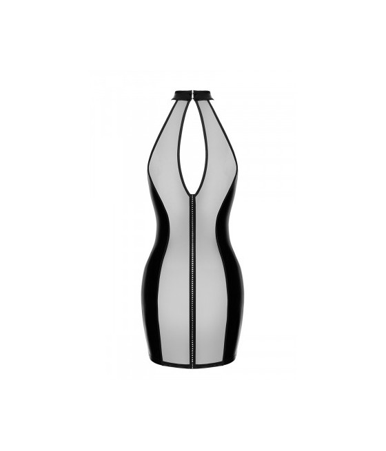 Mini robe tulle et wetlook Luxuria F370 - Noir Handmade