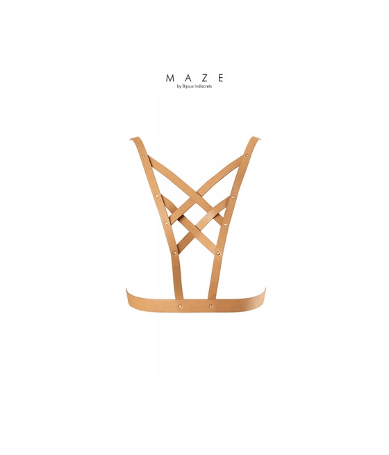 Harnais décolleté croisé marron - Maze
