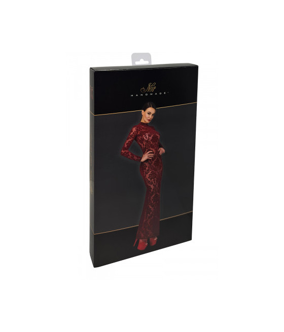 Robe fendue en tulle floqué Kink Royal F383 - Noir Handmade