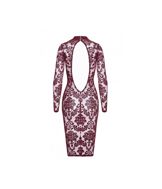 Robe fourreau en tulle floqué Kink Royal F384 - Noir Handmade