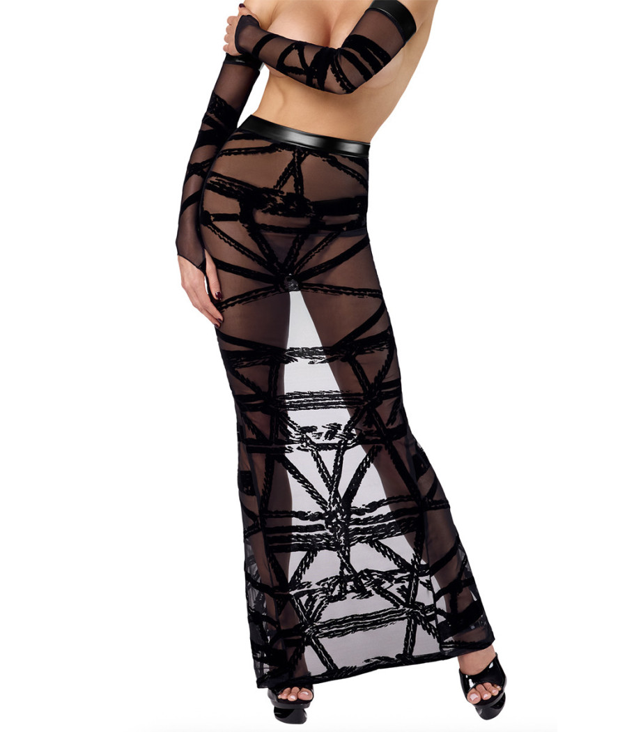 Jupe longue fendue Bondesque F360 - Noir Handmade Jupe longue fendue Bondesque F360 - Noir Handmade