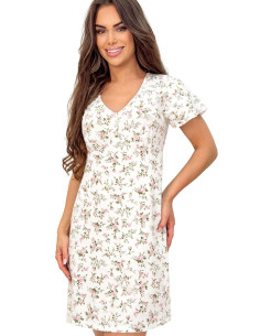 Chemise de nuit Délicate en Coton Beige