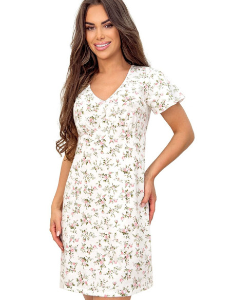 Chemise de nuit Délicate en Coton Beige