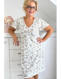 Chemise de nuit Délicate en Coton Beige 2