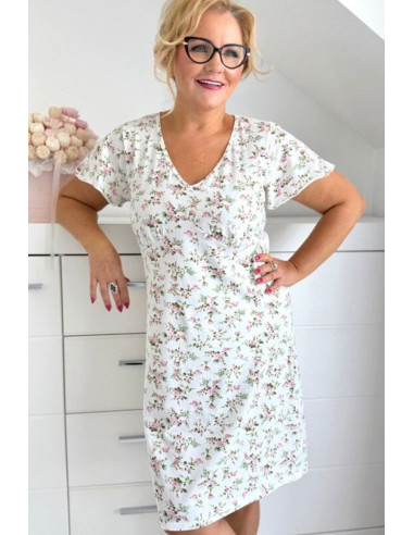 Chemise de nuit Délicate en Coton Beige