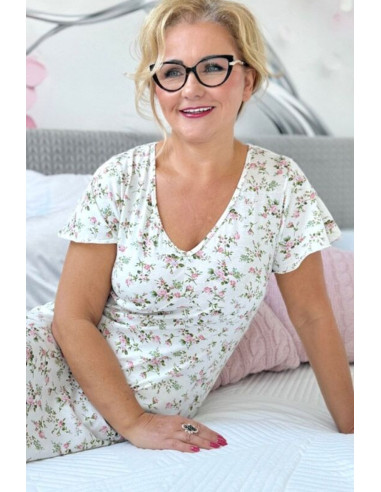 Chemise de nuit Délicate en Coton Beige