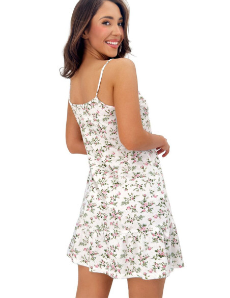 Chemise de nuit Romantique en Coton Verte