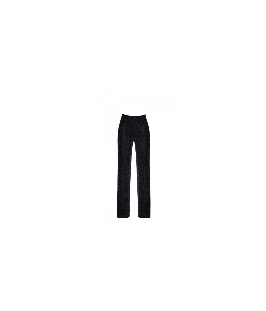 Pantalon en maille pailletée Onyx F374 - Noir Handmade