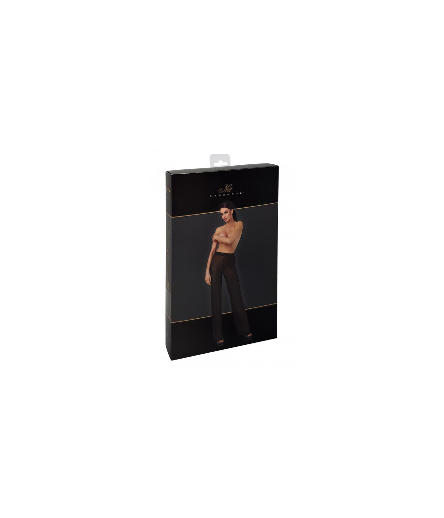 Pantalon en maille pailletée Onyx F374 - Noir Handmade