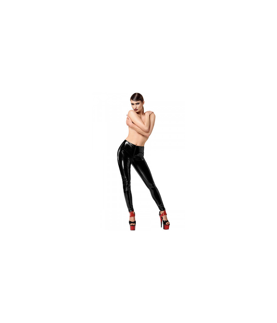 Pantalon skinny en vinyle Dominae F380 - Noir Handmade
