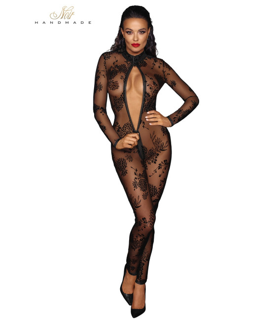 Combinaison intégrale en tulle floqué F237