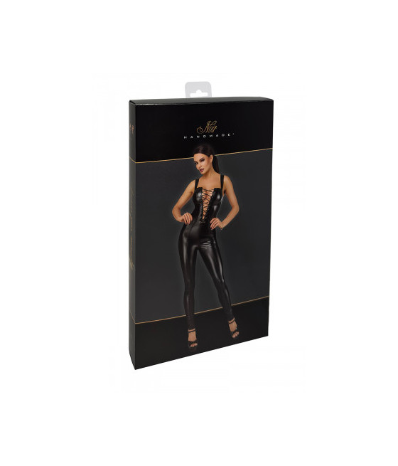 Combinaison lacée en wetlook Vixen F362 - Noir Handmade