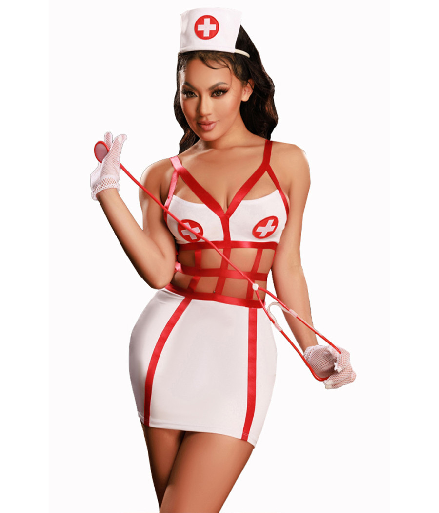 Déguisement infirmière sexy 5 pièces - J Lingerie Déguisement infirmière sexy 5 pièces - J Lingerie