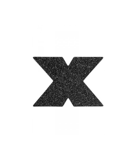 Bijoux de seins Flash Croix Noir