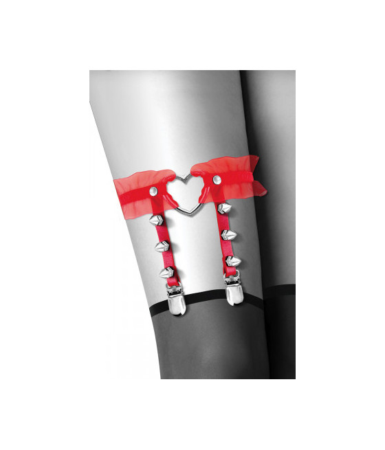 Jarretière rouge avec coeur
