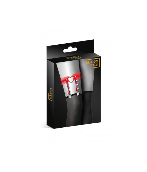 Jarretière rouge avec coeur