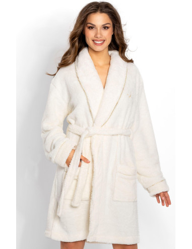 Déshabillé Élégant en Broderie Beige