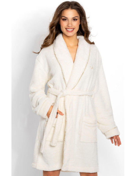 Déshabillé Élégant en Broderie Beige