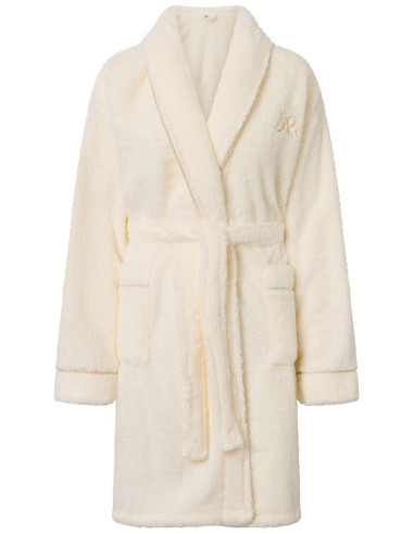Déshabillé Élégant en Broderie Beige