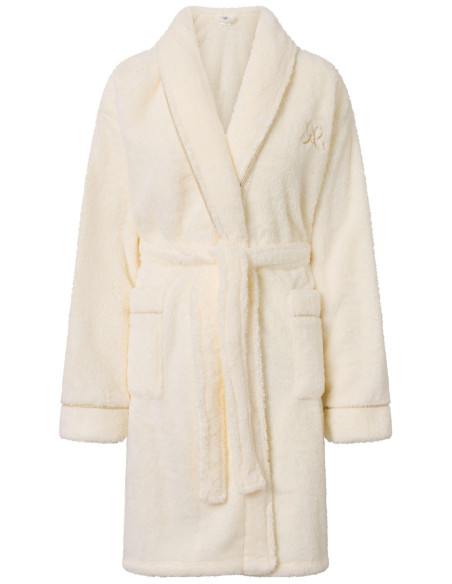 Déshabillé Élégant en Broderie Beige