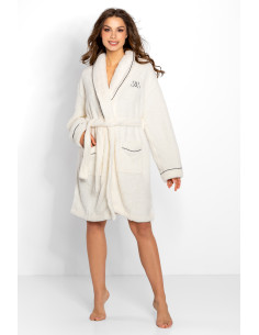 Déshabillé Élégant en Broderie Beige