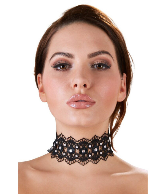 Collier brodé avec strass - Cotelli Accessoires